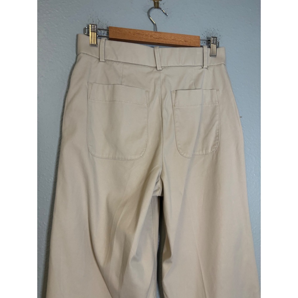 NWT Spanx Stretch Twill Cropped Wide Leg Pant 2.0 Bone Beige Size M Petite - Picture 9 of 10